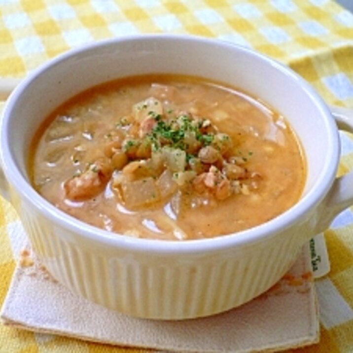 レンズ豆とハムのカレースープ